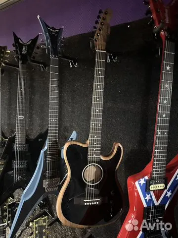 Электрогитара fender acoustosonic, с цельным